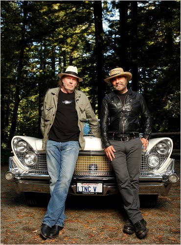 Neil Young with Daniel Lanois.